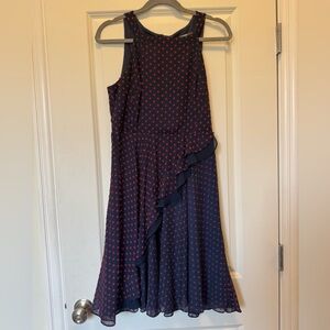 Eva Franco Asymmetrical Dress in Navy and Red